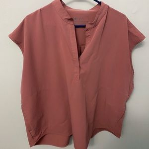 Figs women's Rafaela oversized scrub top- mauve, size 2XL